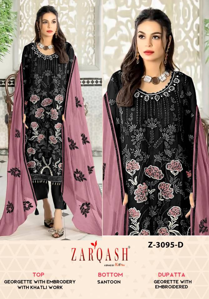Z 3095 By Zarqash Georgette Pakistani Suits Wholesale Clothing Suppliers In India